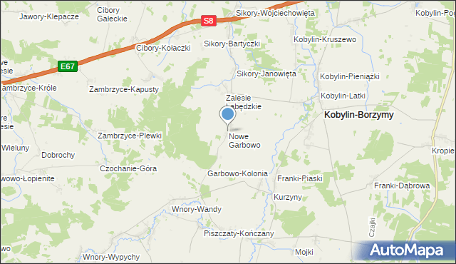 mapa Nowe Garbowo, Nowe Garbowo na mapie Targeo